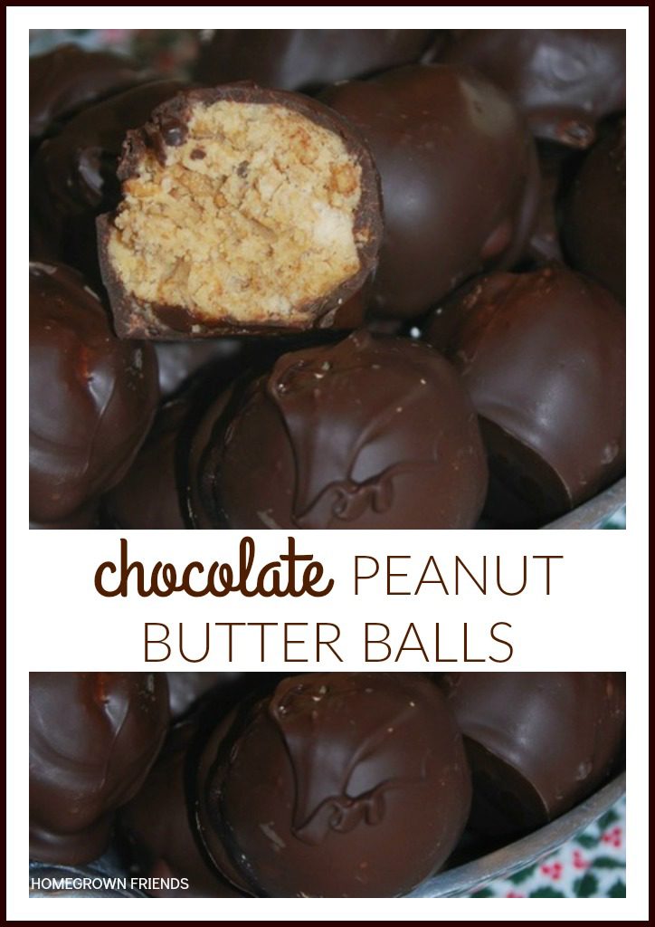 Chocolate Peanut Butter Balls - Homegrown Friends