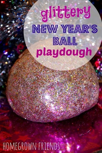 Glittery New Year's Ball Playdough - Homegrown Friends