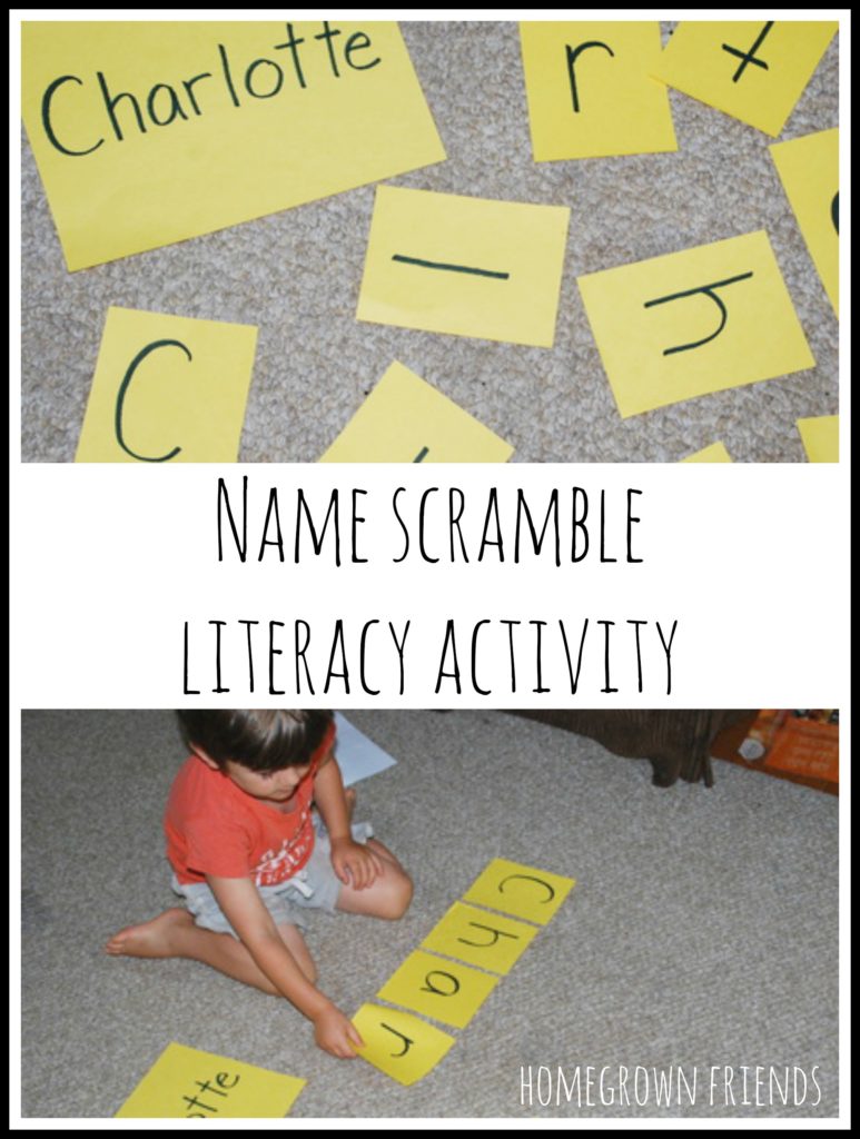 Name Scramble Literacy Activity - Homegrown Friends