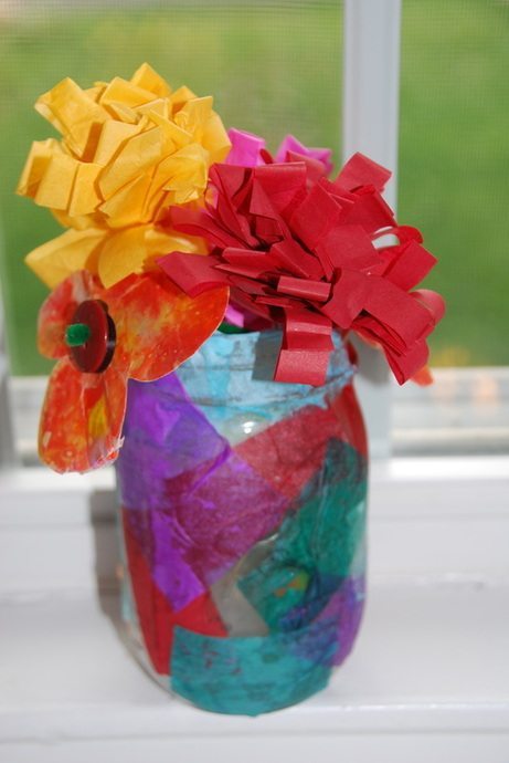 DIY Tissue Paper Flower Bouquet and Vase - Homegrown Friends