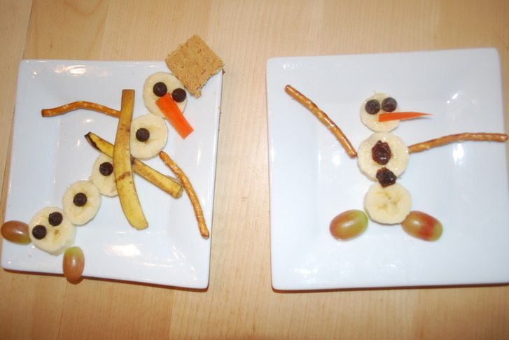 Fruit Snowman Snack - Eating by Elaine