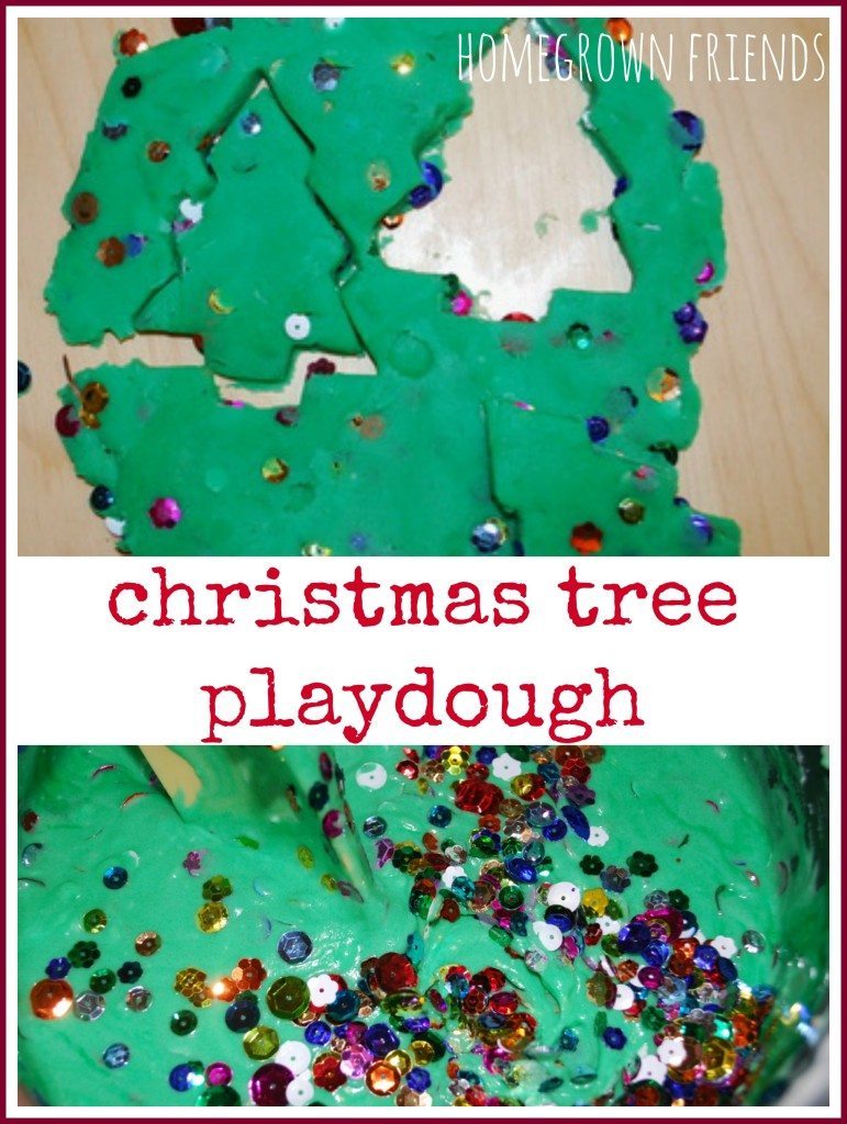 Christmas Tree Playdough - Homegrown Friends