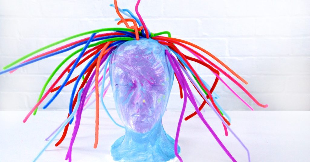 Styrofoam Head Sculptures for Kids